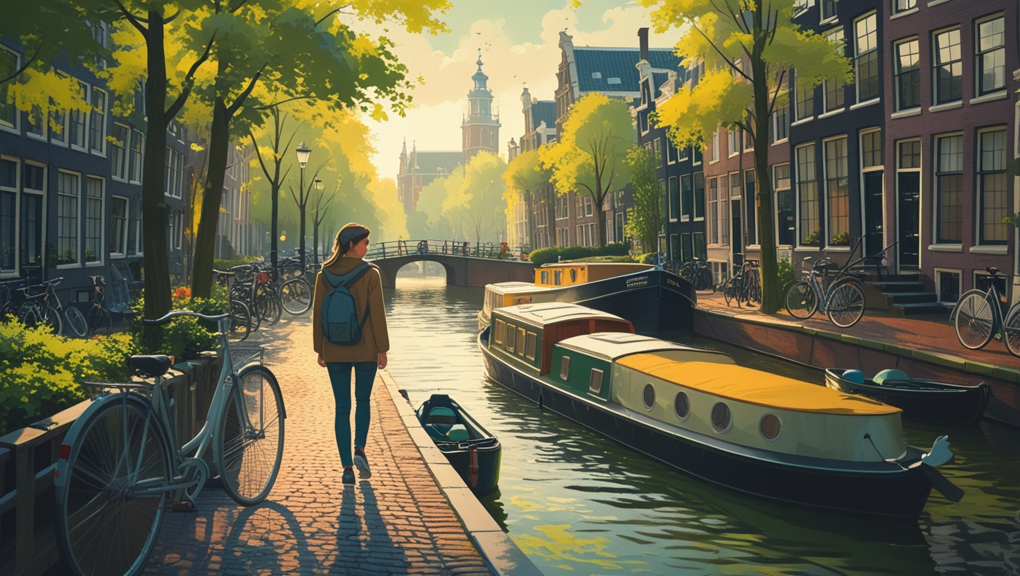 Amsterdam, Netherlands, A solo traveler’s paradise with bike-friendly streets, museums, and charming canals